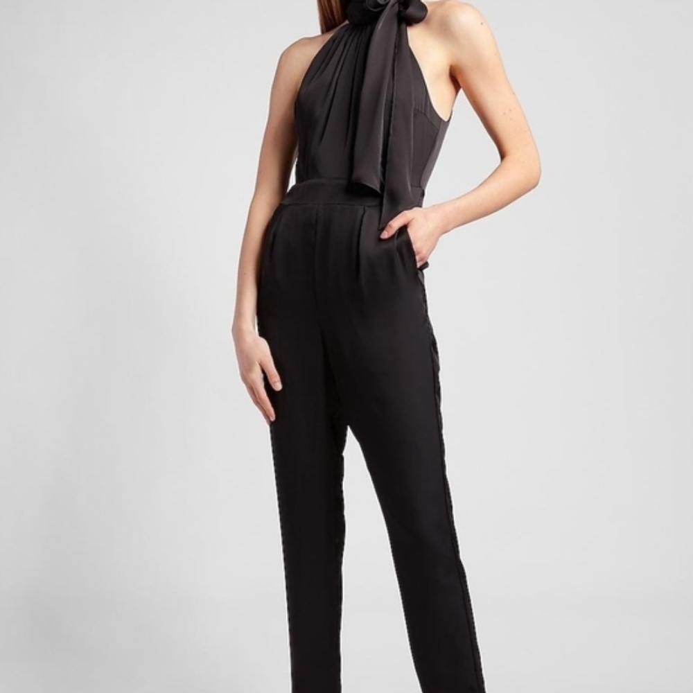 Express Tie Neck Halter Jumpsuit